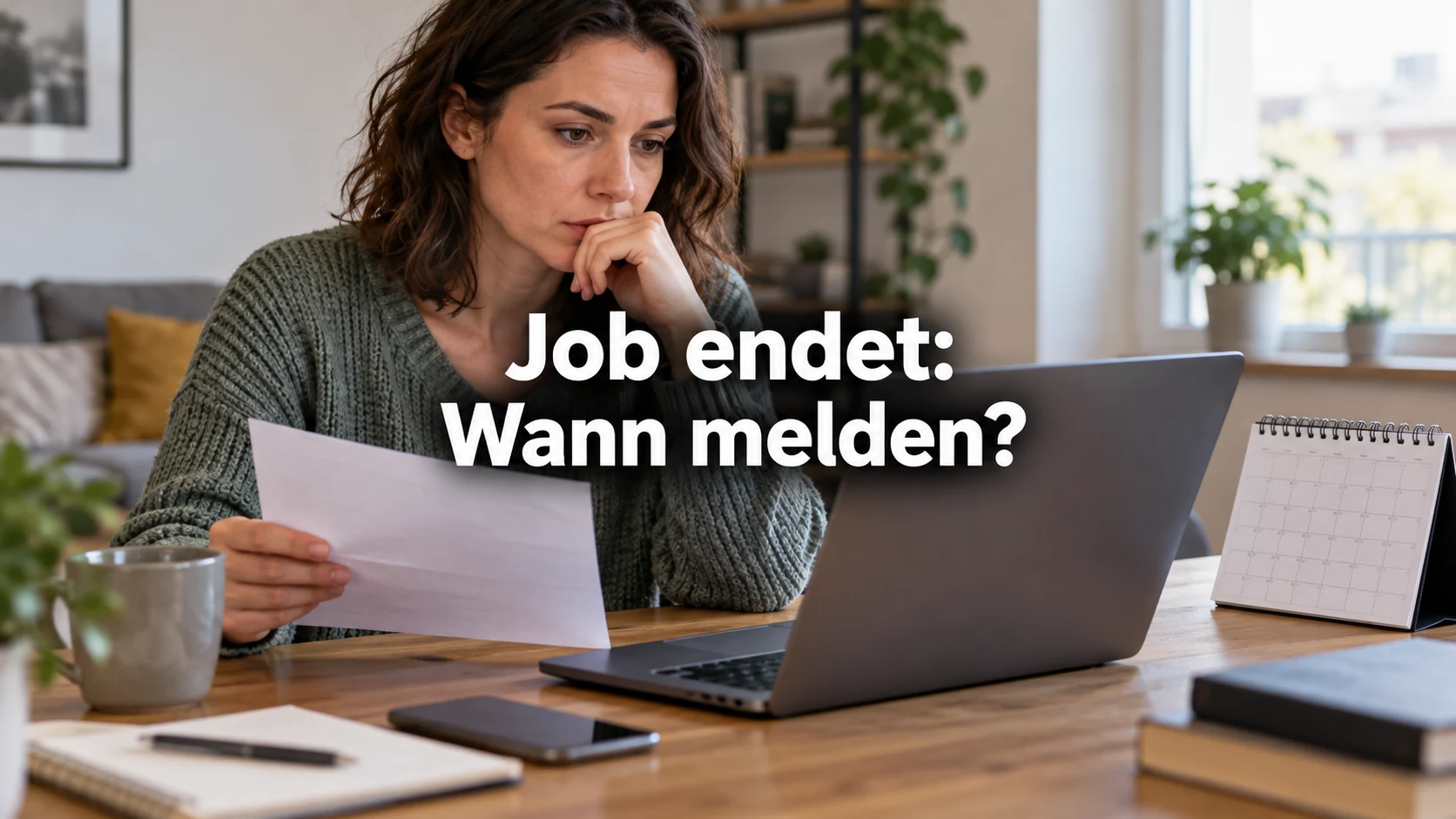 Arbeitsuchend und arbeitslos melden: Fristen nach Kündigung. Repräsentative Szene; zentraler Text: Job endet: Wann melden?
