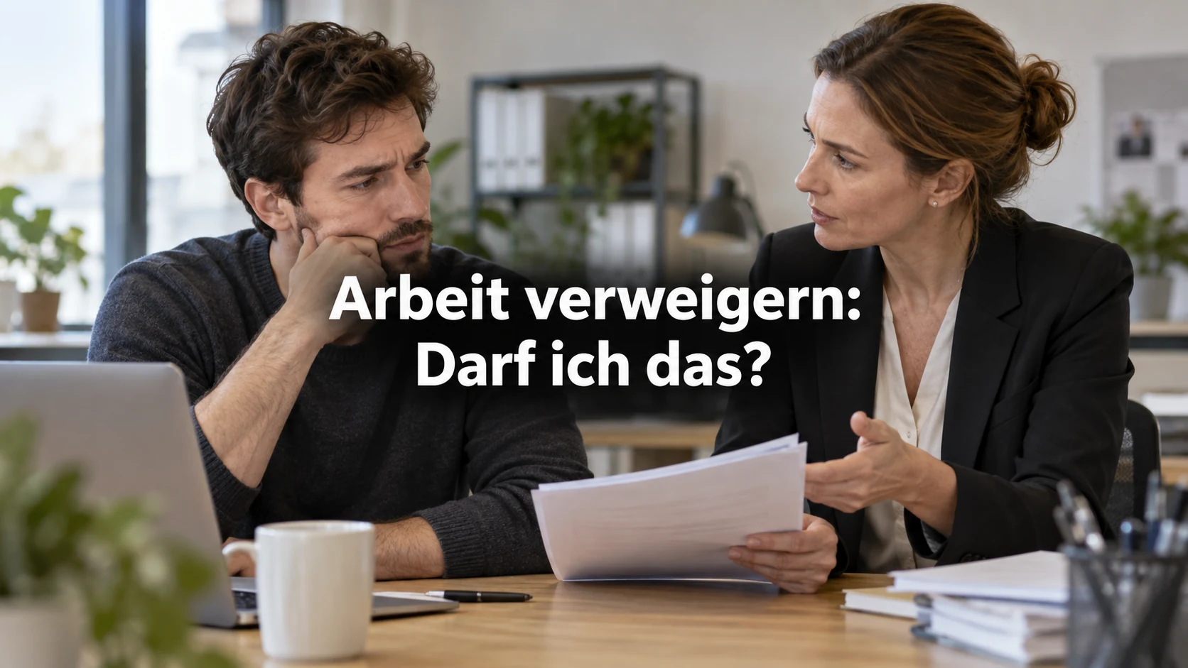 Arbeitsverweigerung: Wann droht eine Kündigung?. Repräsentative Szene; zentraler Text: Arbeit verweigern: Darf ich das?