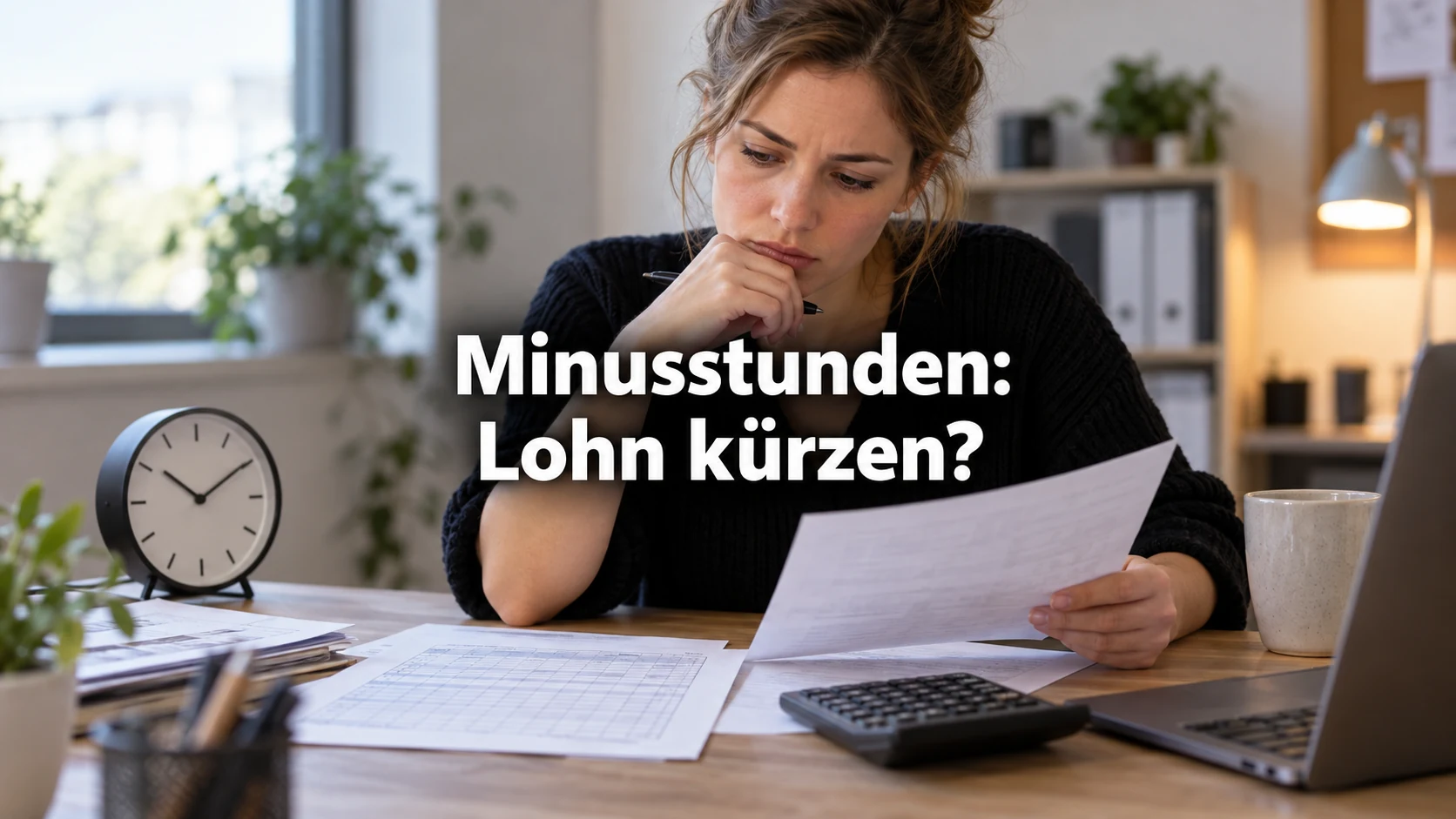 Arbeitszeitkonto und Minusstunden: Wann darf der Arbeitgeber Lohn kürzen?. Repräsentative Szene; zentraler Text: Minusstunden: Lohn kürzen?