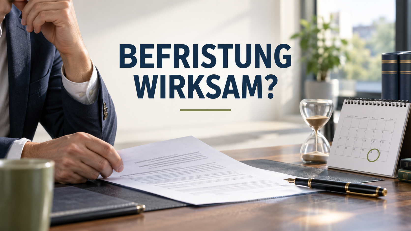 Beschäftigter prüft einen befristeten Arbeitsvertrag mit der Frage: Befristung wirksam?