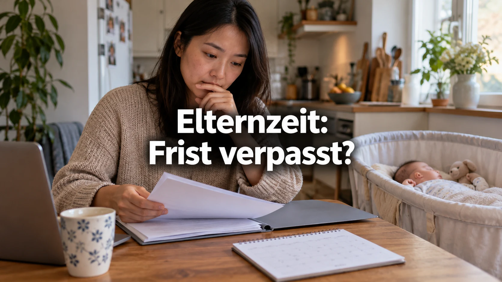 Elternzeit beantragen: Fristen, Teilzeit und Kündigungsschutz. Repräsentative Szene; zentraler Text: Elternzeit: Frist verpasst?