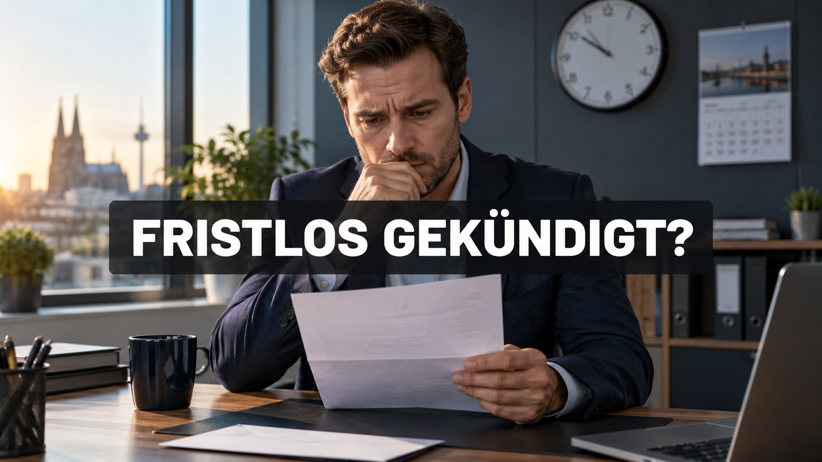 Arbeitnehmer liest ein Kündigungsschreiben mit der Frage: Fristlos gekündigt?