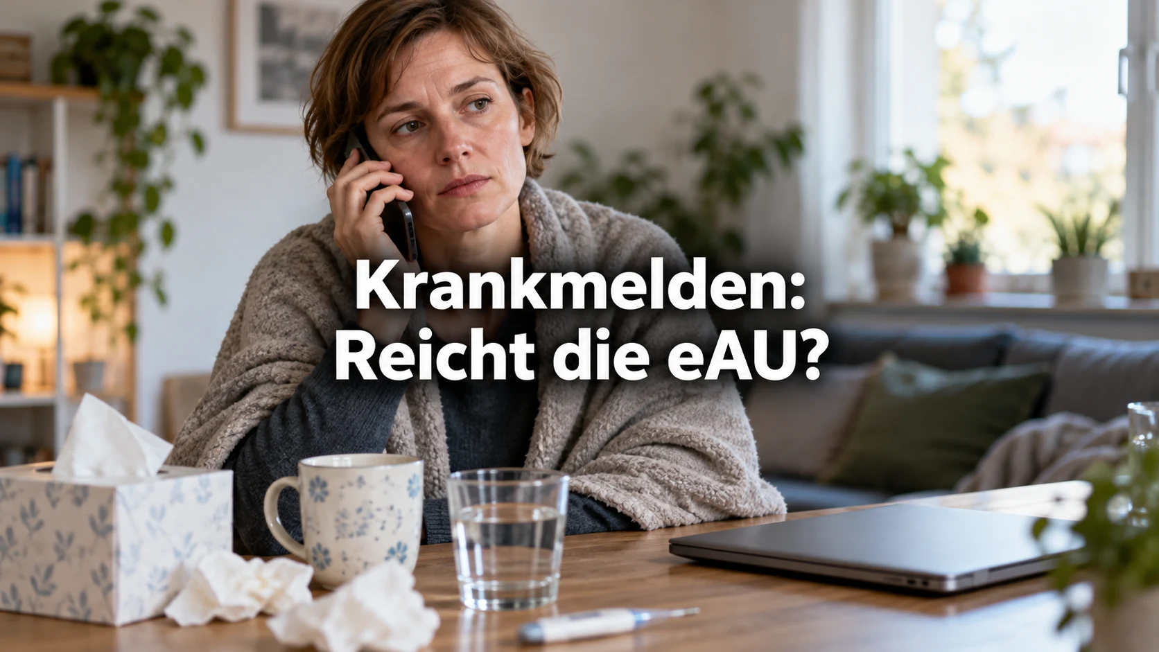 Krankmeldung und eAU: Wann muss der Arbeitgeber informiert werden?. Repräsentative Szene; zentraler Text: Krankmelden: Reicht die eAU?