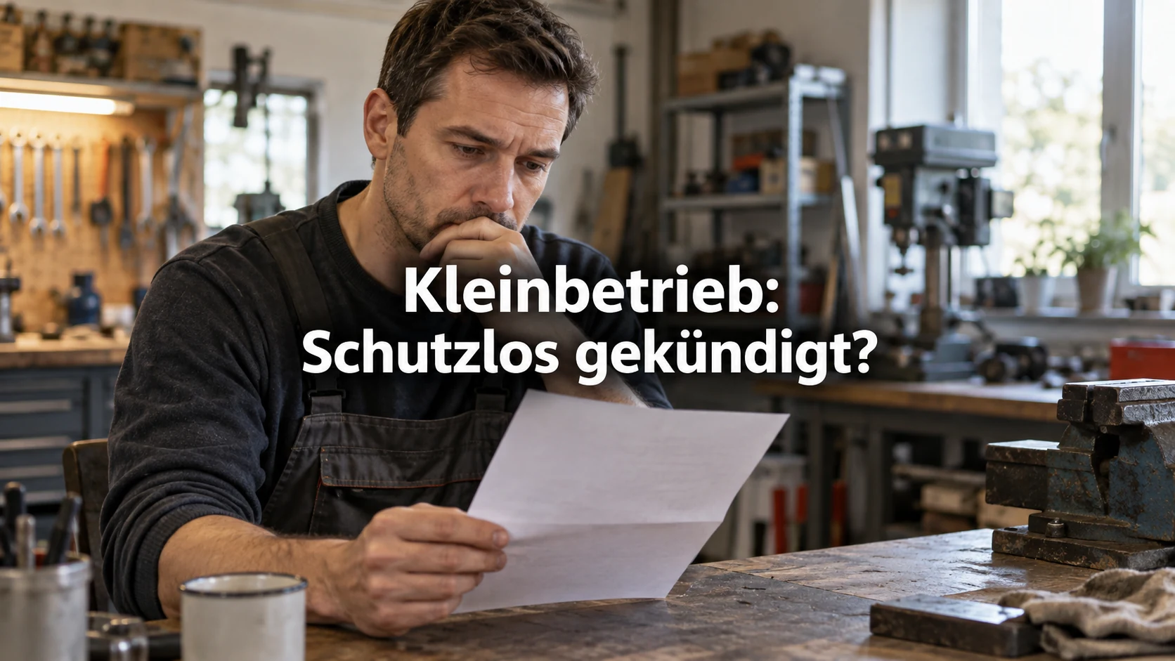 Kündigung im Kleinbetrieb: Schutz, Arbeitnehmerzahl und Klagefrist. Repräsentative Szene; zentraler Text: Kleinbetrieb: Schutzlos gekündigt?