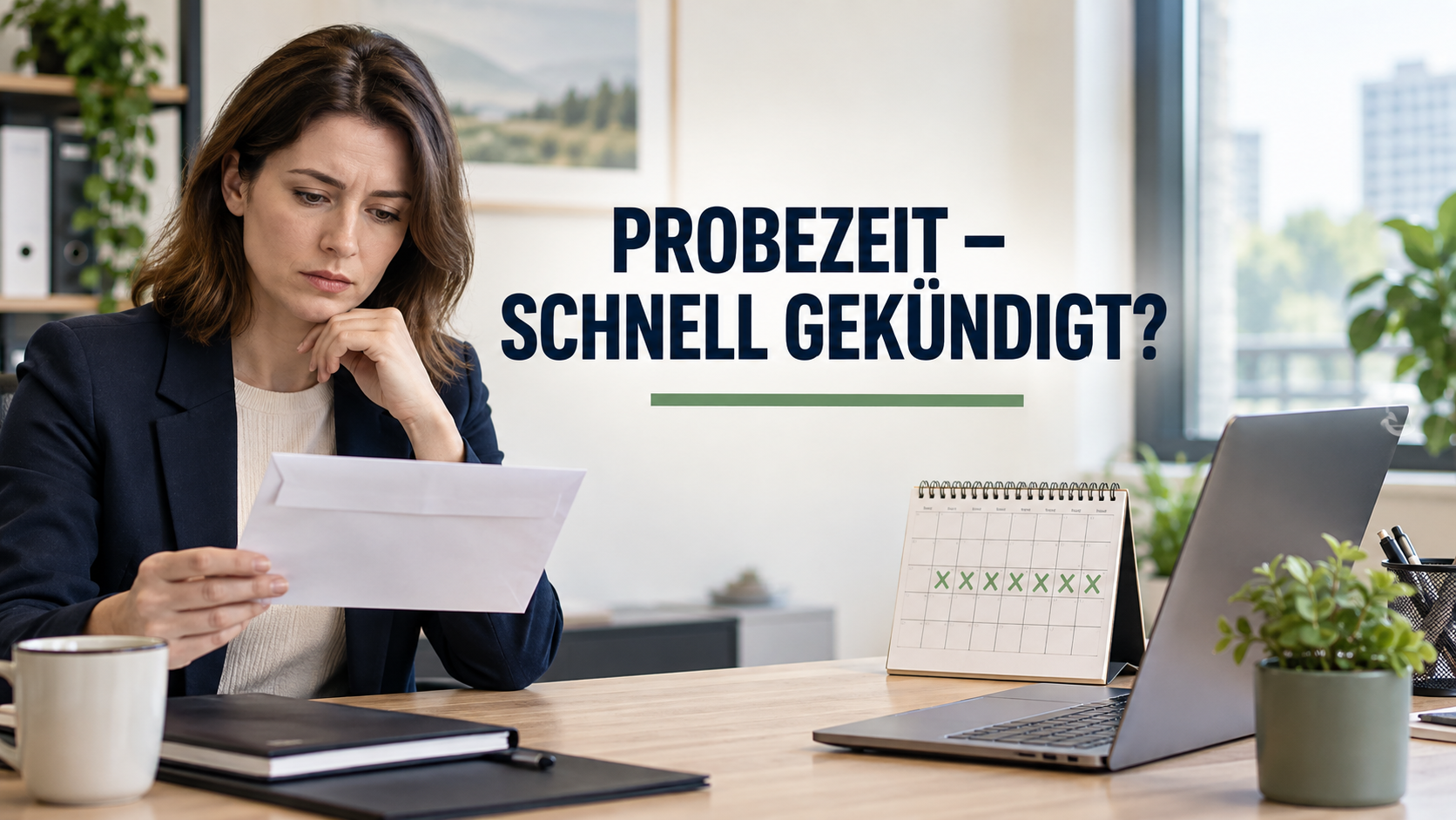 Arbeitnehmerin liest ein Kündigungsschreiben in der Probezeit mit der Frage: Probezeit – schnell gekündigt?