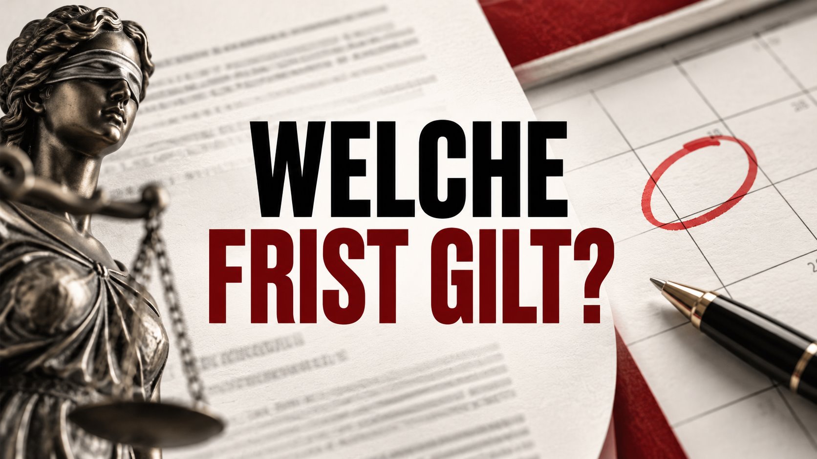 Arbeitsvertrag, Kalender und Justitia mit der Frage: Welche Frist gilt?