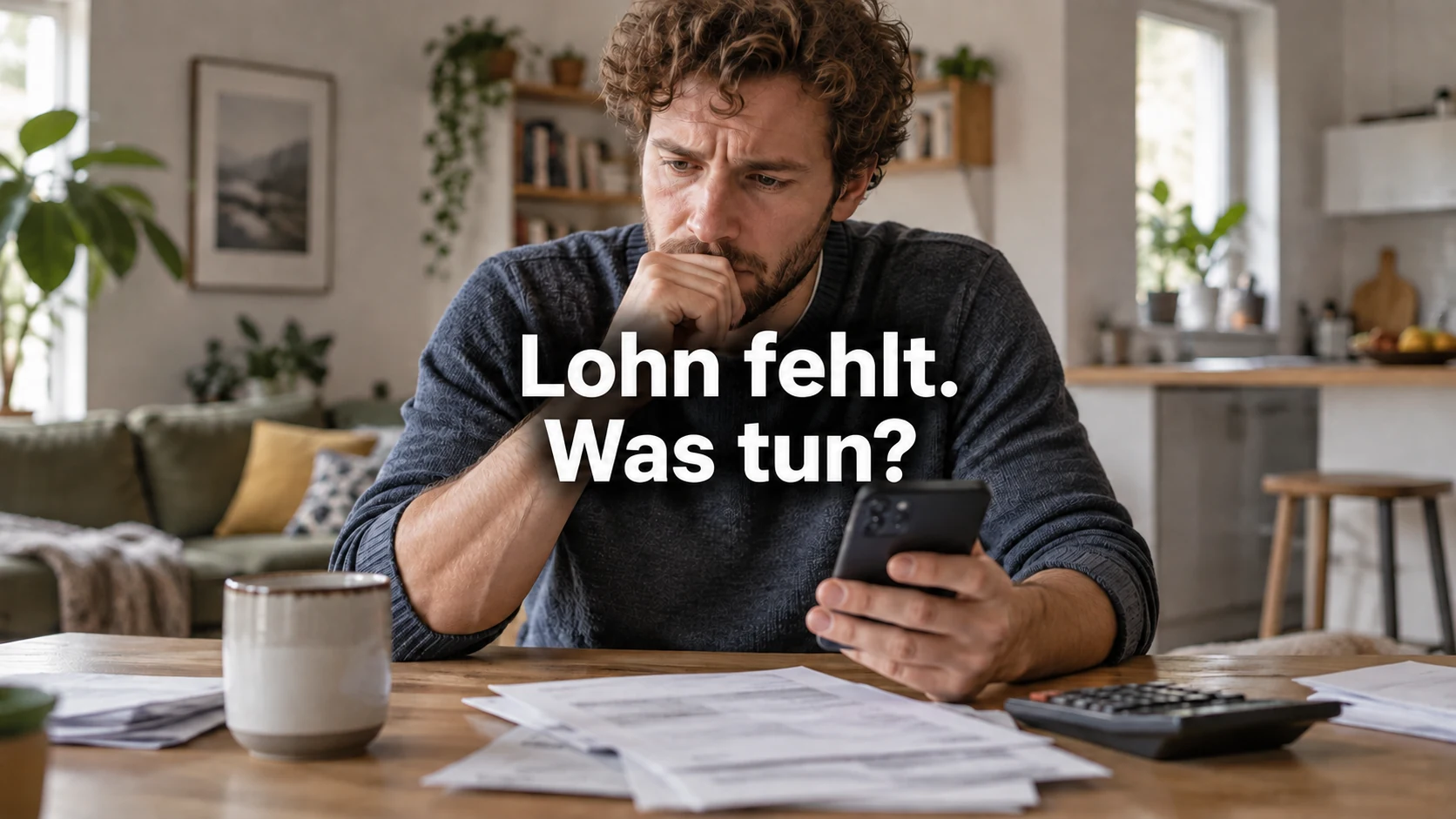 Lohn nicht gezahlt: Mahnung, Zinsen und Arbeitnehmerrechte. Repräsentative Szene; zentraler Text: Lohn fehlt. Was tun?