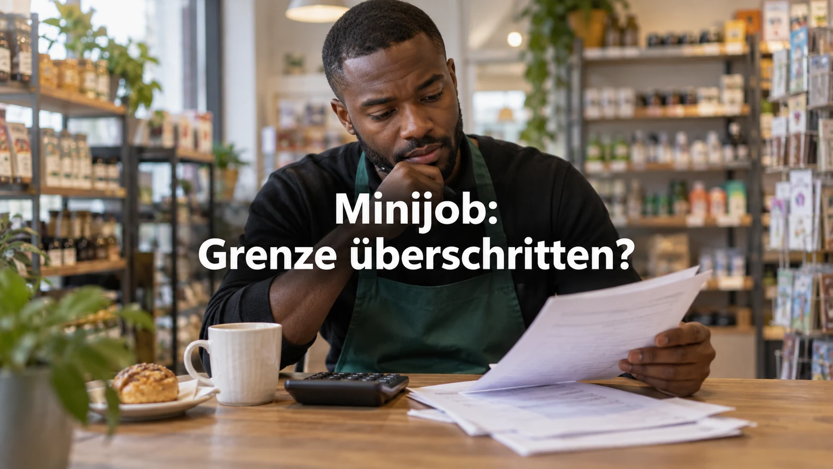Minijob 2026: 603-Euro-Grenze, Arbeitszeit und Arbeitnehmerrechte. Repräsentative Szene; zentraler Text: Minijob: Grenze überschritten?