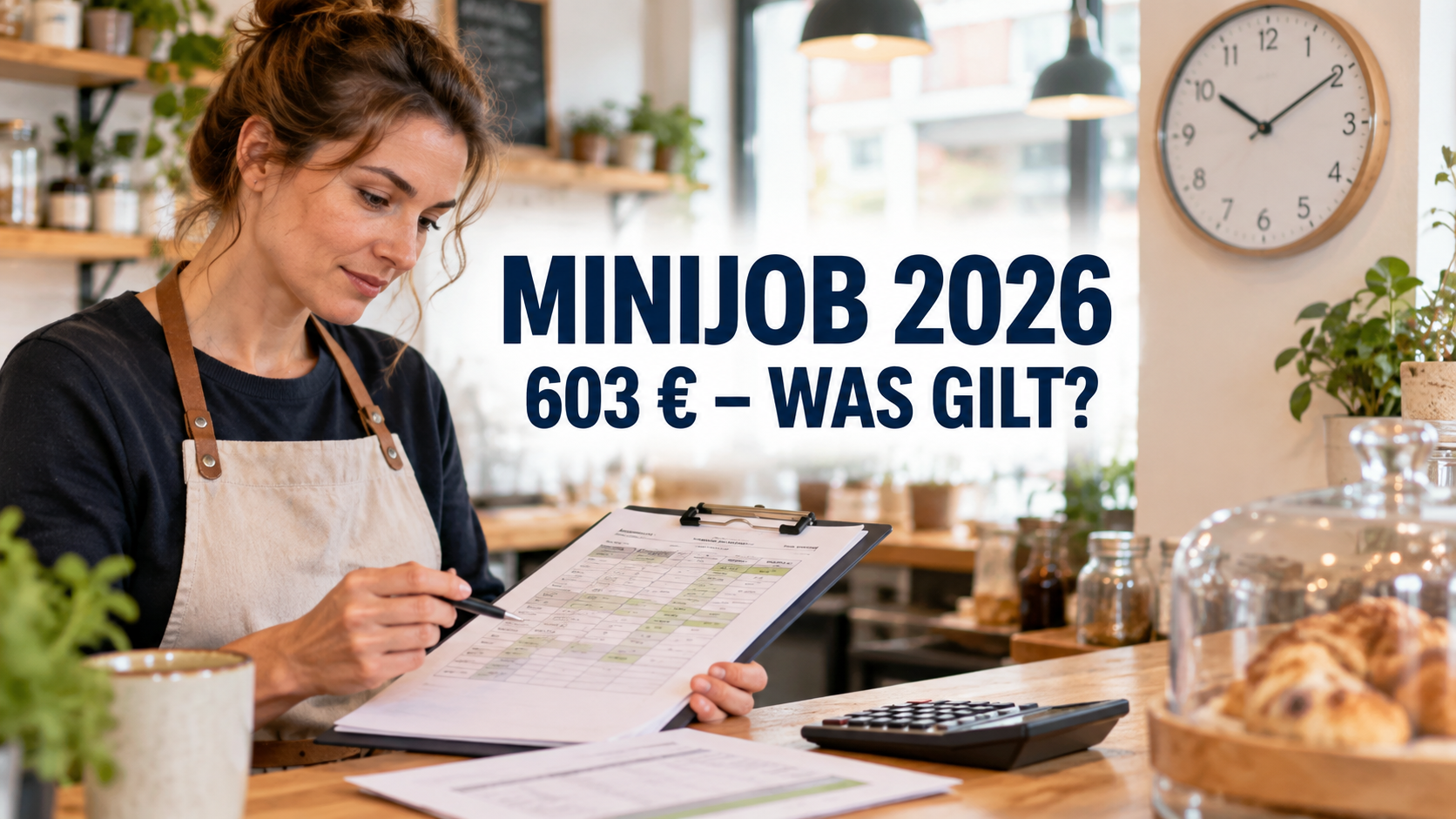 Minijobberin prüft Dienstplan und Verdienstgrenze mit der Frage: 603 Euro – was gilt?