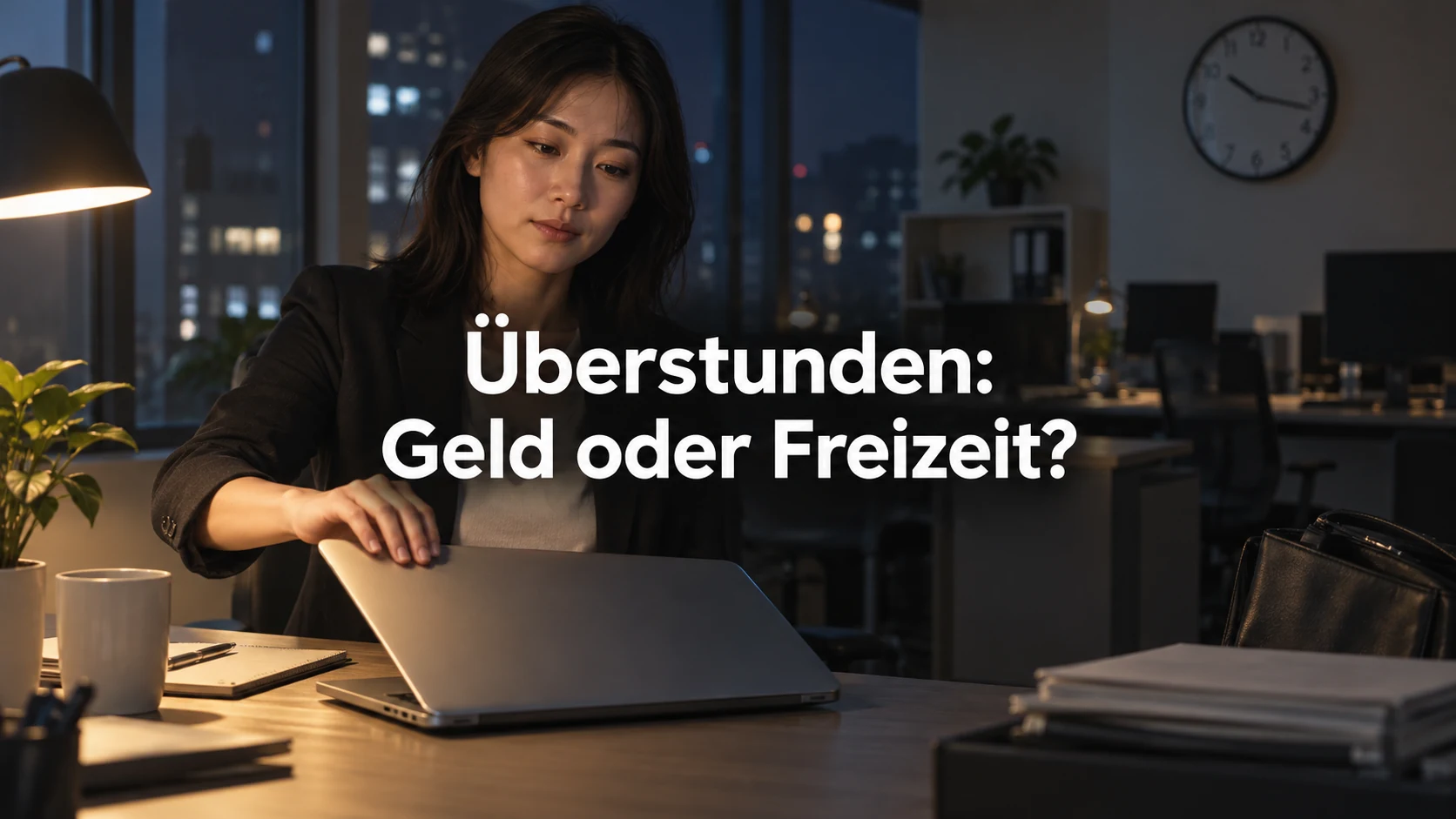 Muss der Arbeitgeber Überstunden bezahlen? Rechtslage und Nachweise. Repräsentative Szene; zentraler Text: Überstunden: Geld oder Freizeit?
