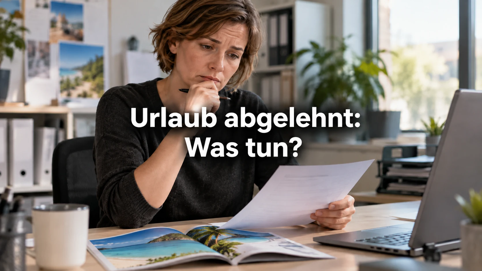 Urlaub beantragen: Ablehnung, Genehmigung und Widerruf. Repräsentative Szene; zentraler Text: Urlaub abgelehnt: Was tun?